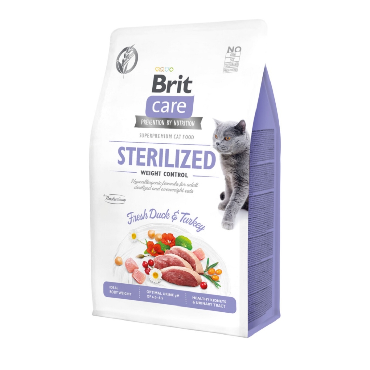 Brit Care begrūdis maistas Steril/Svorio kontrol katėms, 400g - 