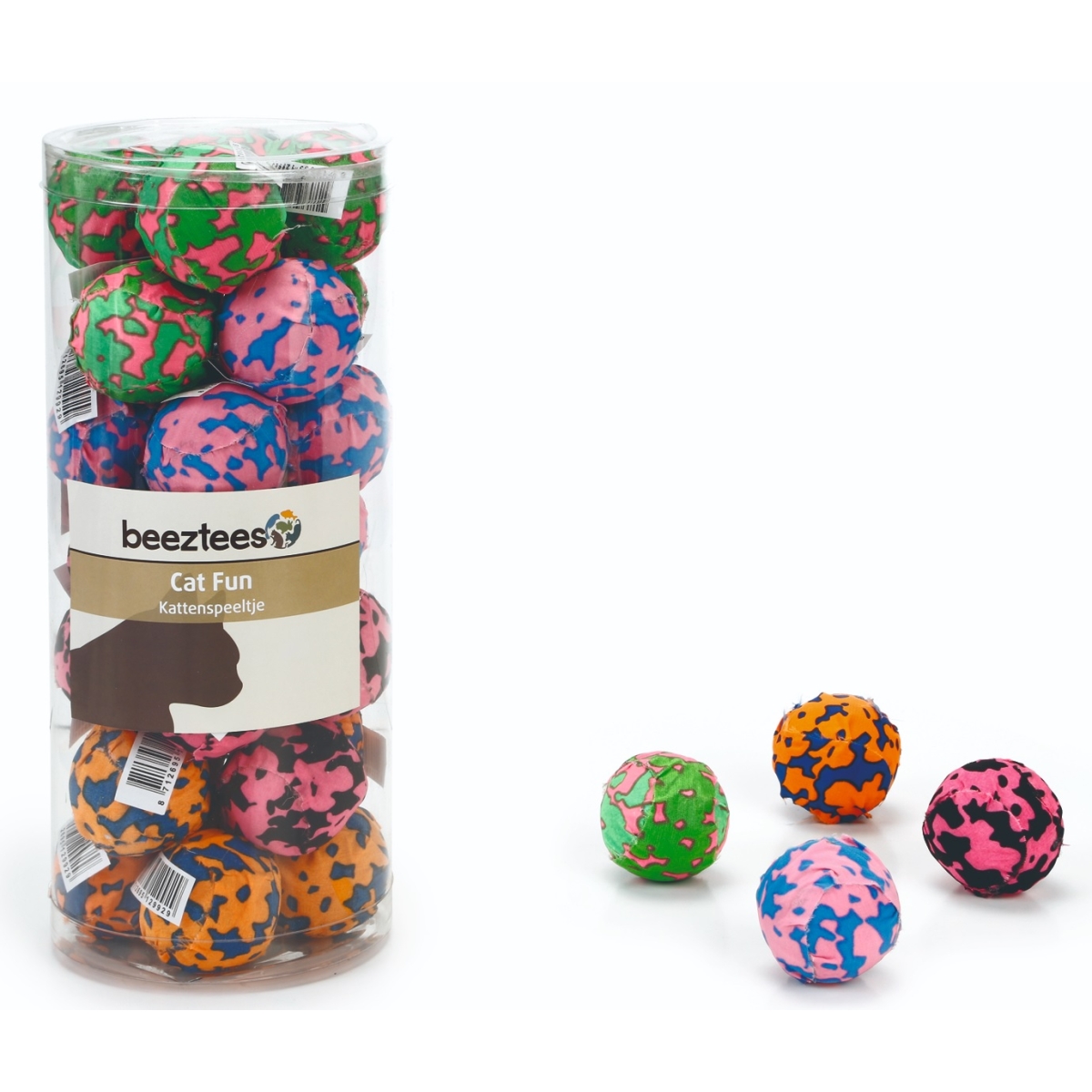 Beeztees medžiaginis kamuoliukas, 4 cm, asorti spalvų - 