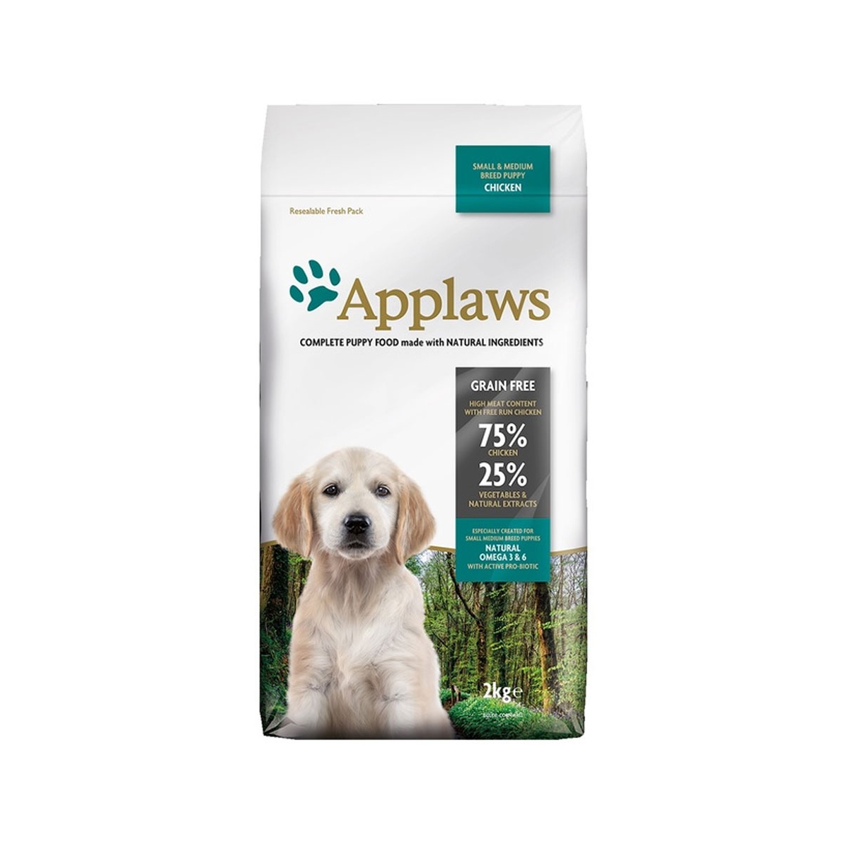 Applaws Puppy Small&Medium sausas maistas šuniukams su vištiena, 2 kg