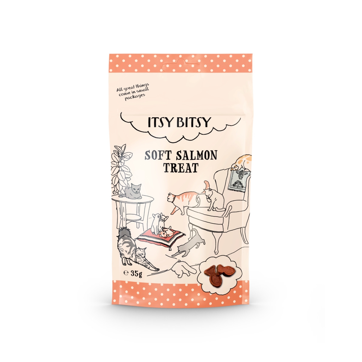 ItsyBitsy kačių skanėstas su lašiša, 35 g - 