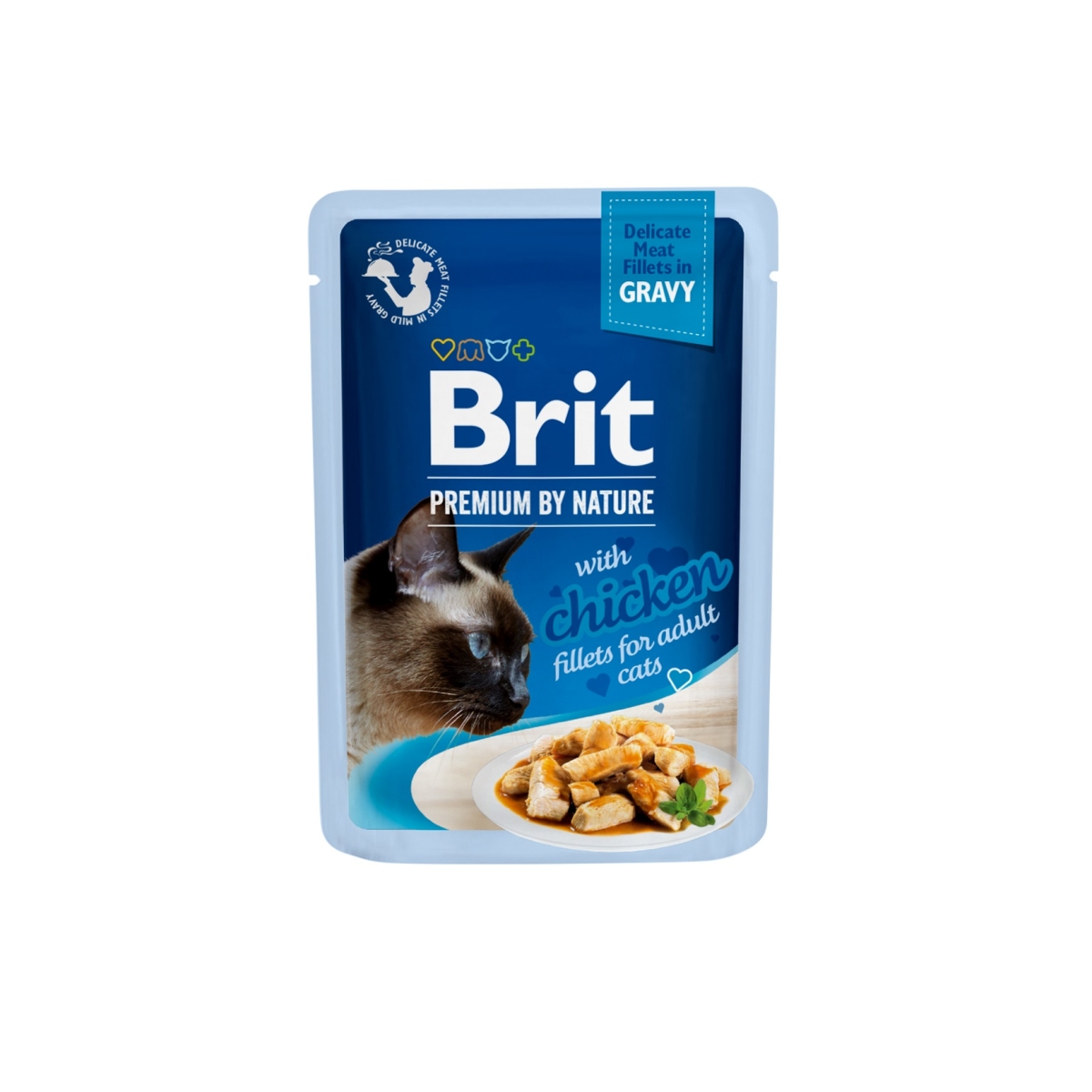 Brit Premium Delicate Chicken in Gravy konservai katėms su višt. 85 g - 