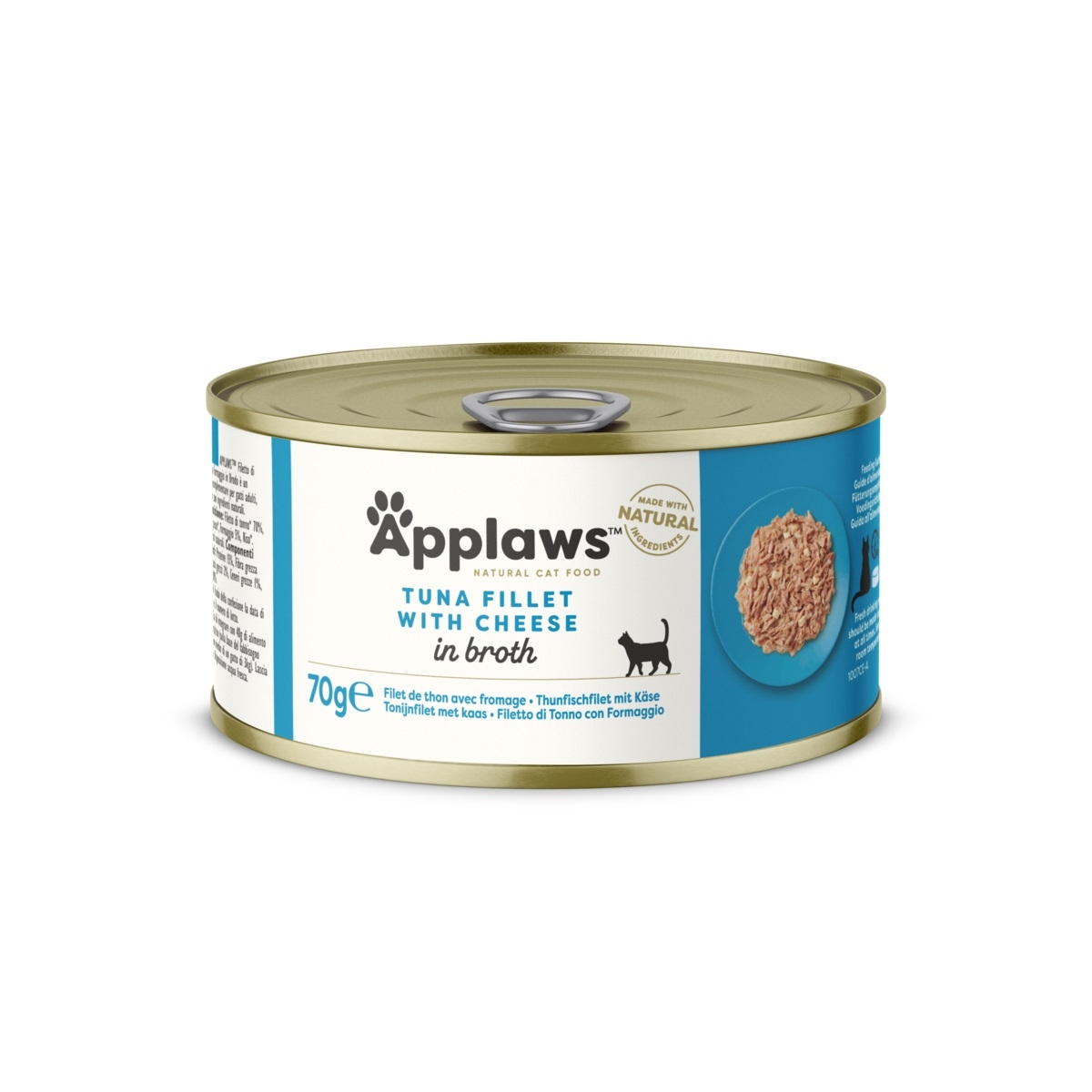 Applaws šlapias maistas katėms su tunu ir sūriu padaže, 70 g - 