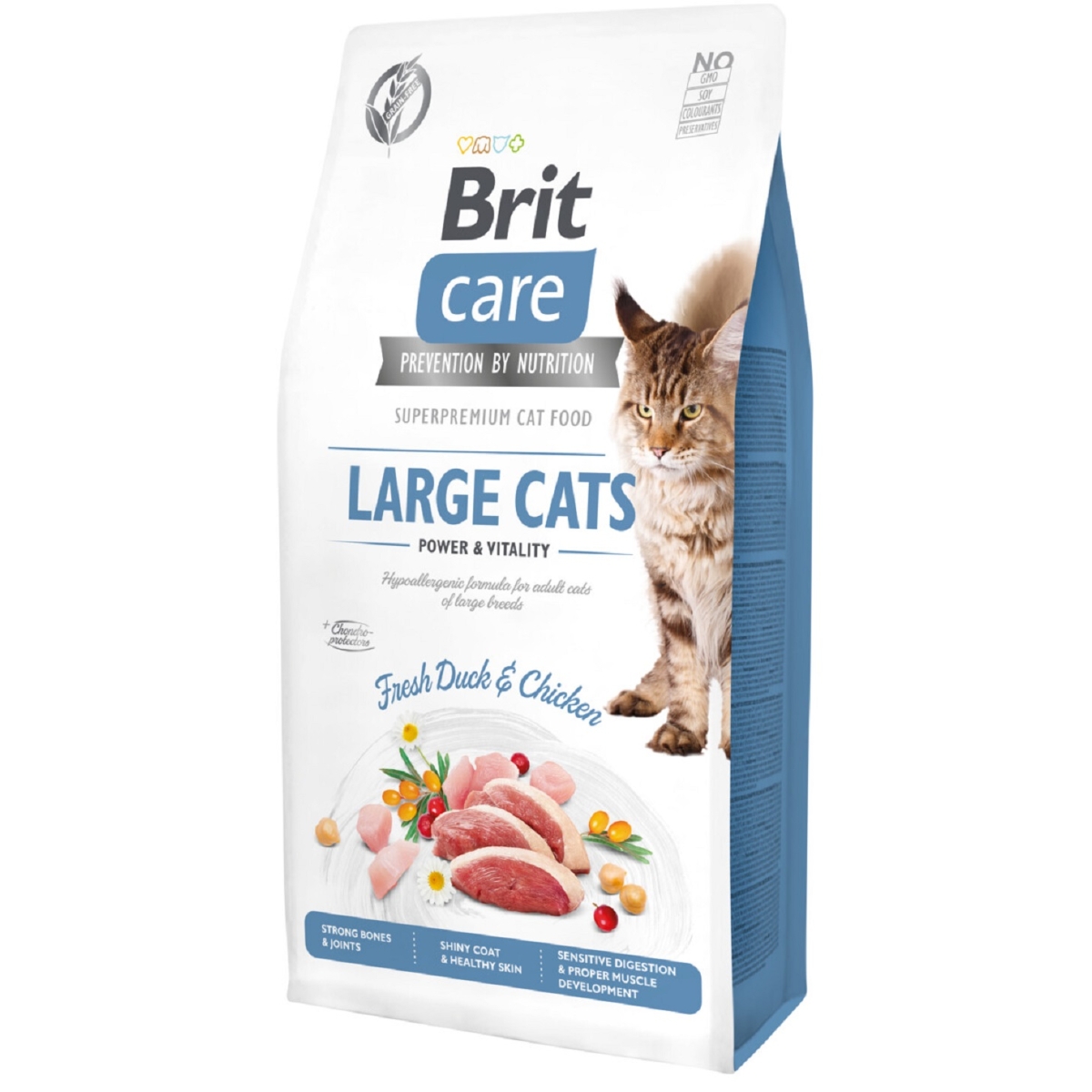 Brit Care sausas maistas didelėms katėms, antis/vištiena 2kg - 