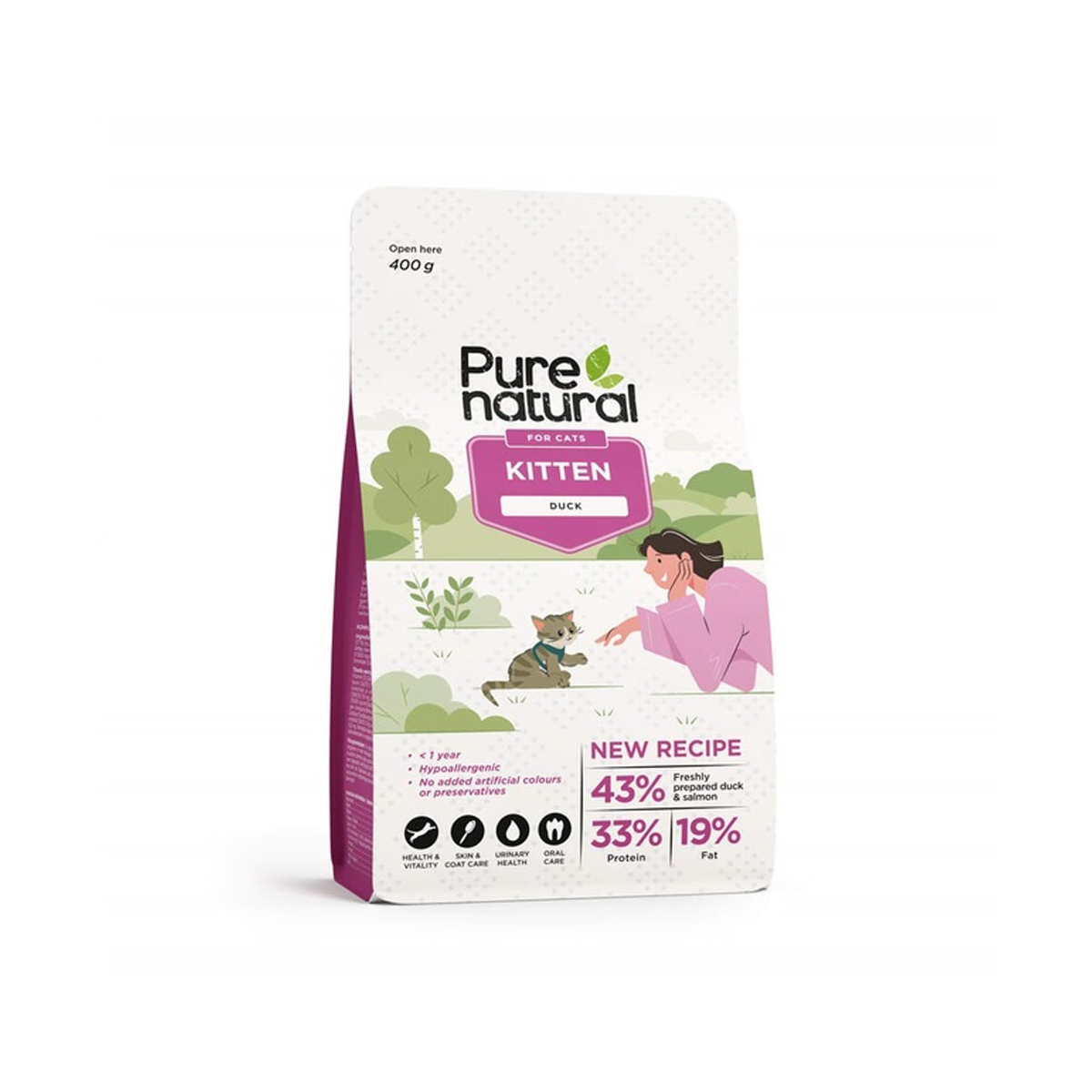 Purenatural maistas kačiukams su antiena, 400 g -  1