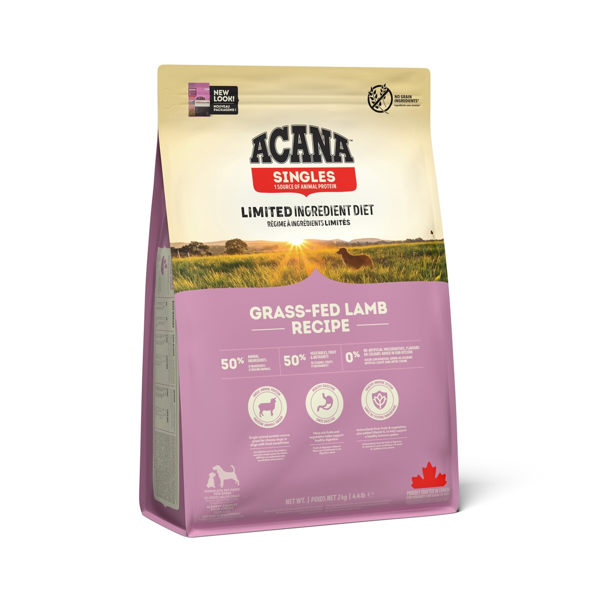 ACANA SINGLES GRASS-FED LAMB SAUSAS MAISTAS ŠUNIMS, 2 KG - 