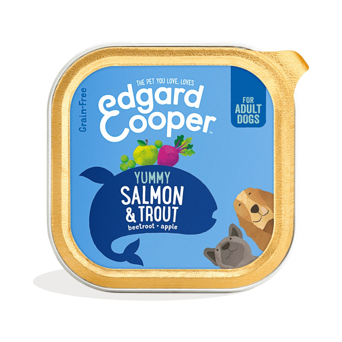 Edgard Cooper konservai šunims su lašiša ir upėtakiu, 150g