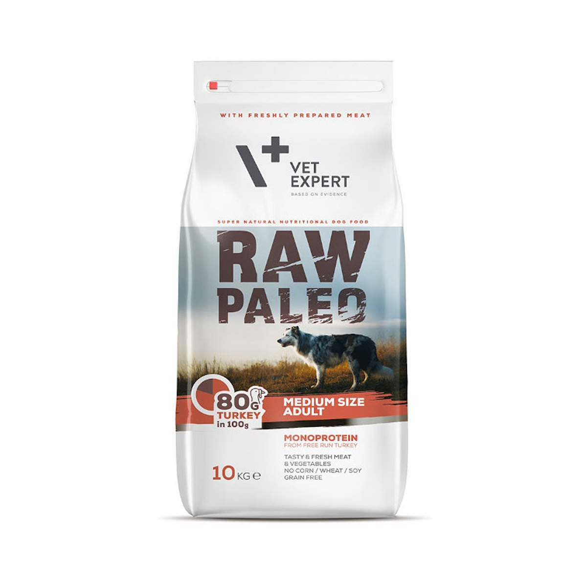 Raw Paleo Adult Medium sausas maistas šunims su kalakutiena, 10 kg - 