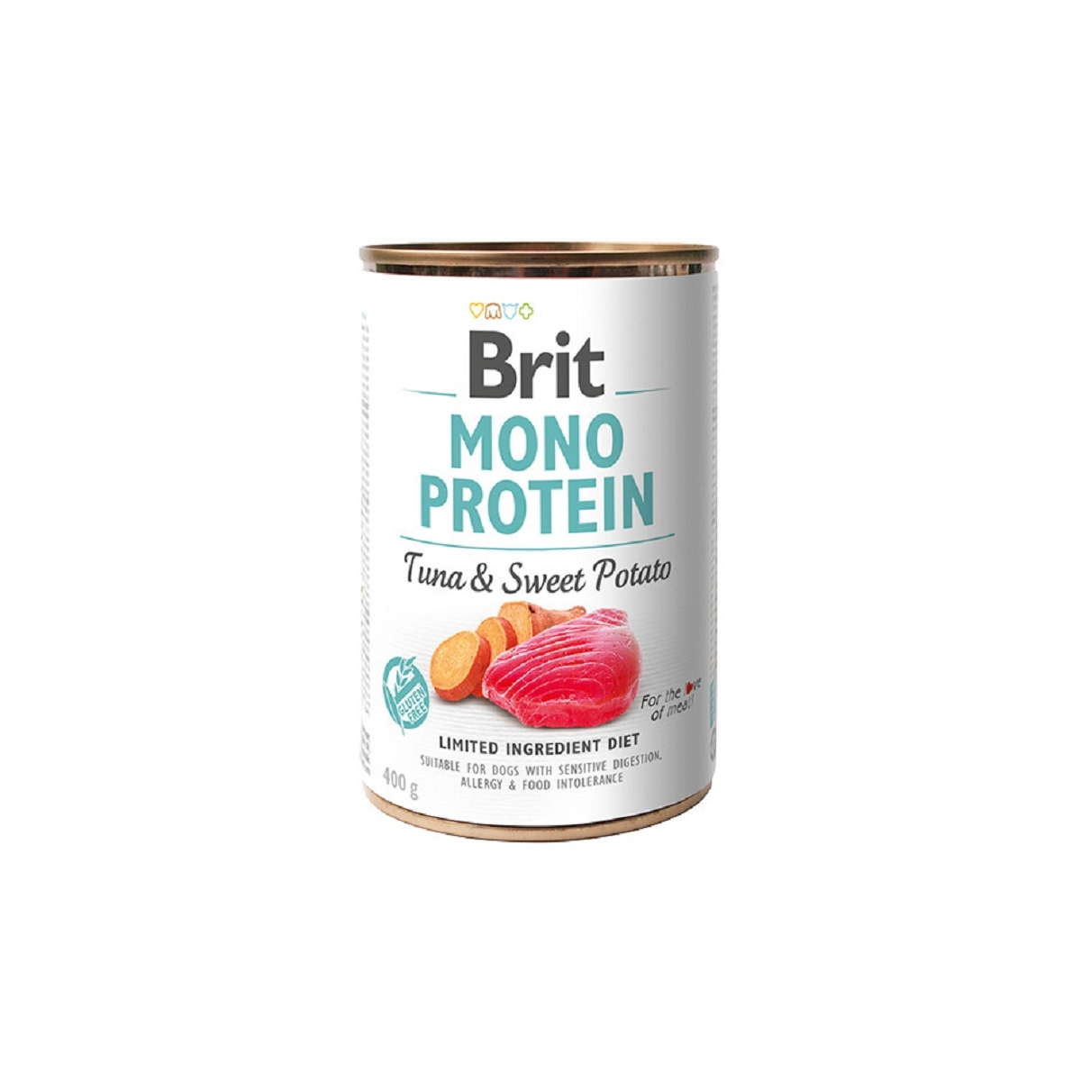 BRIT CARE MONO PROTEIN KONSERVAI ŠUNIMS SU TUNU IR SALDŽIOSIOMIS BULVĖMIS, 400G - 