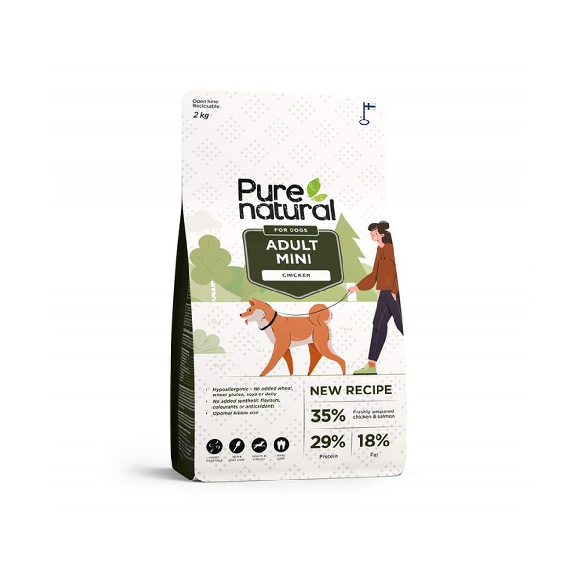 Purenatural sausas maistas mažų veislių šunims su vištiena, 2 kg -  1