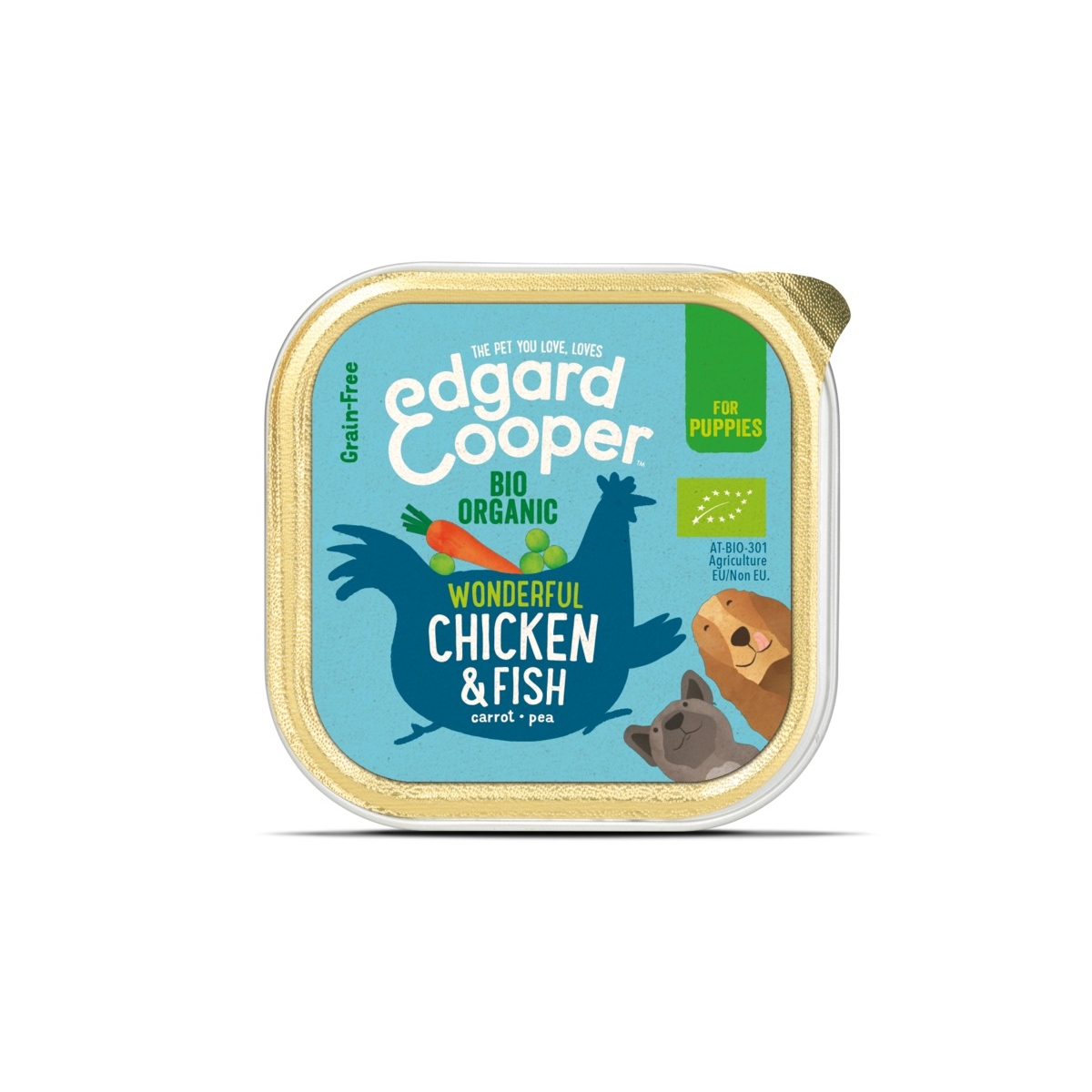 Edgard Cooper konservai šuniukams, su eko vištiena ir žuvimi, 100g - 
