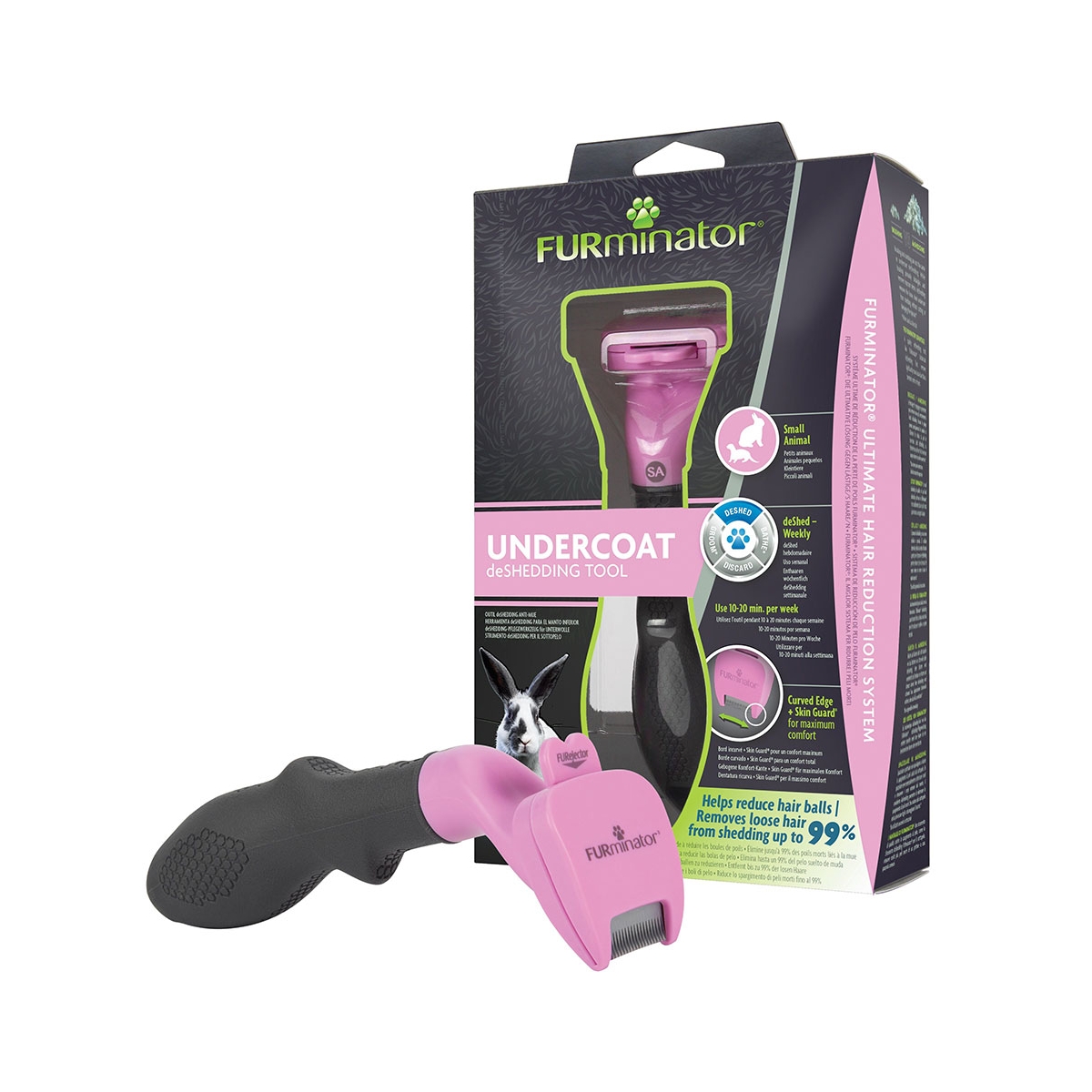 Furminator poplaukio šukavimo įrankis smulkiems gyvūnams -  1