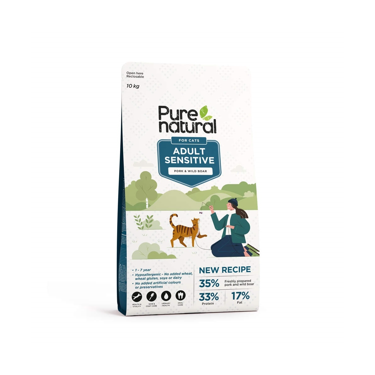 Purenatural Sensitive maistas katėms su kiauliena/šerniena,10 kg -  1