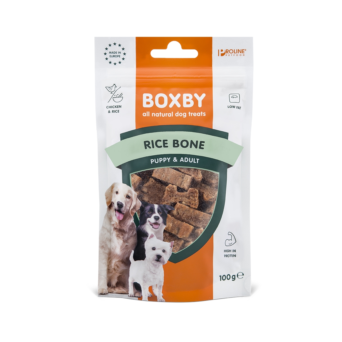 Boxby Rice Bone skanėstas šunims, 100 g