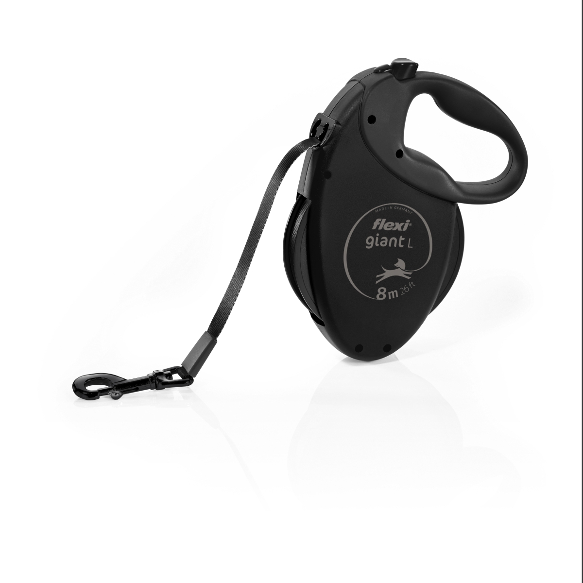Flexi Giant automatinis pavadėlis, L Plus 8 m, juodas - 