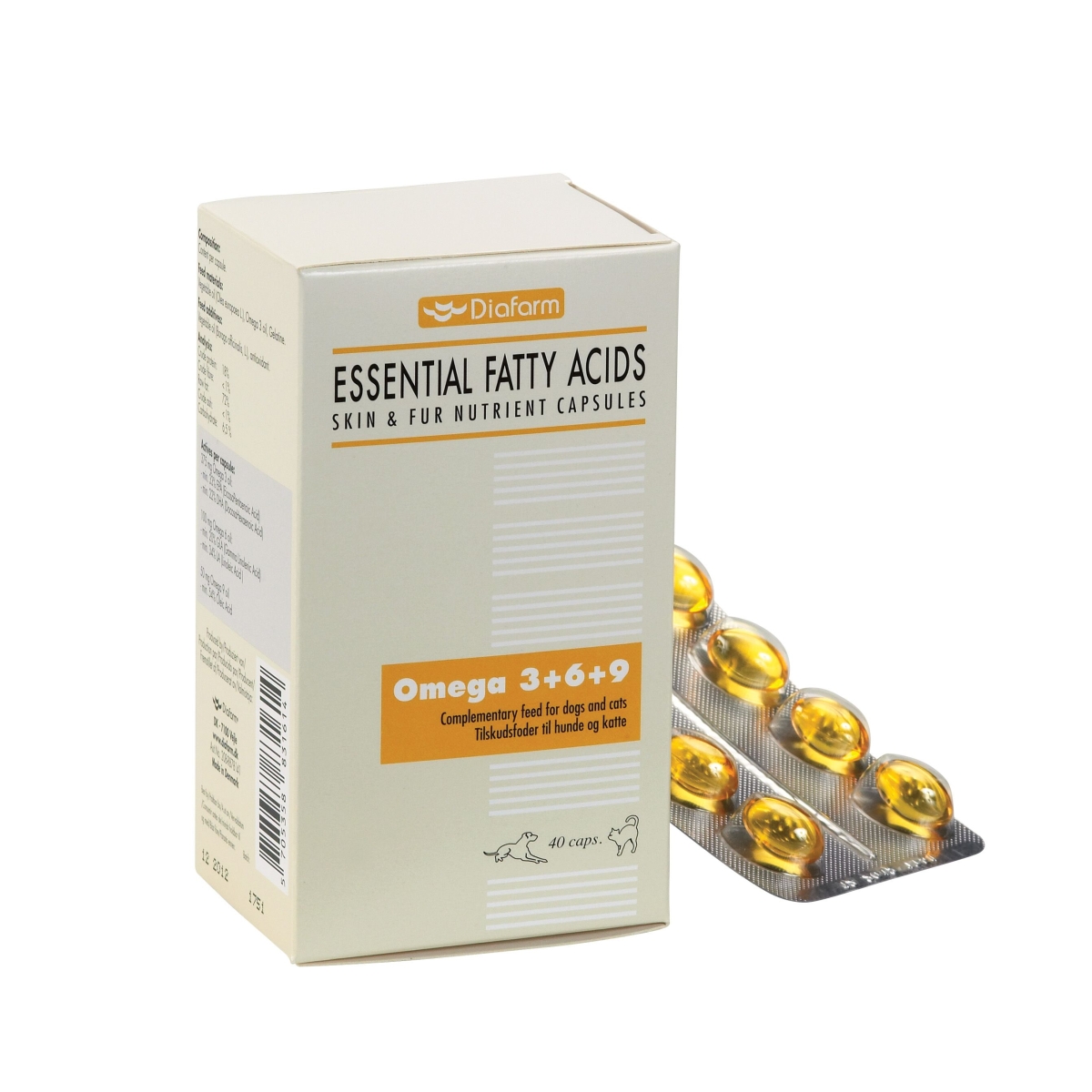 Diafarm Omega kapsulės šunims ir katėms, 40vnt - 