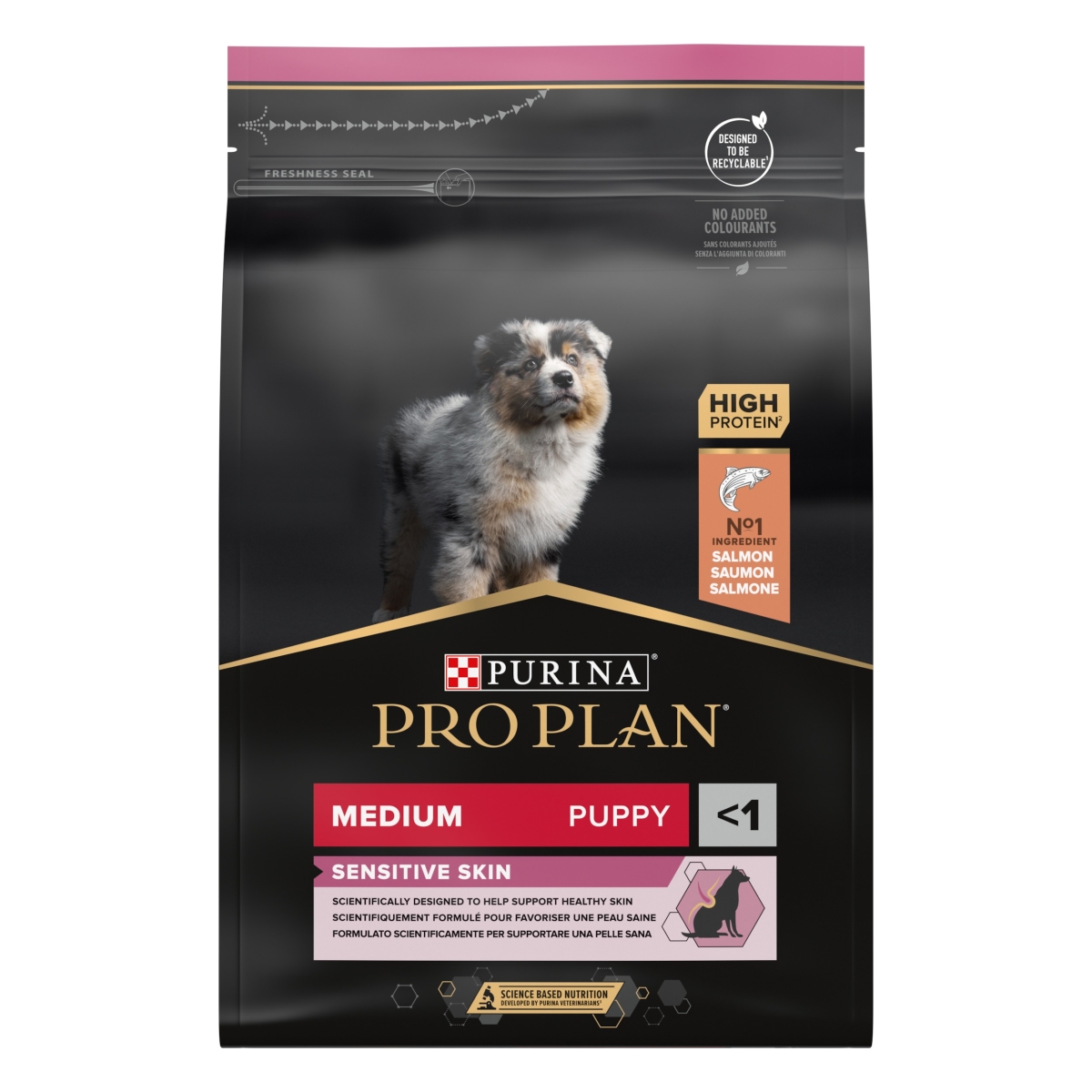 Pro Plan sausas maistas vidutinių veislių šuniukams su lašiša, 3 kg - 