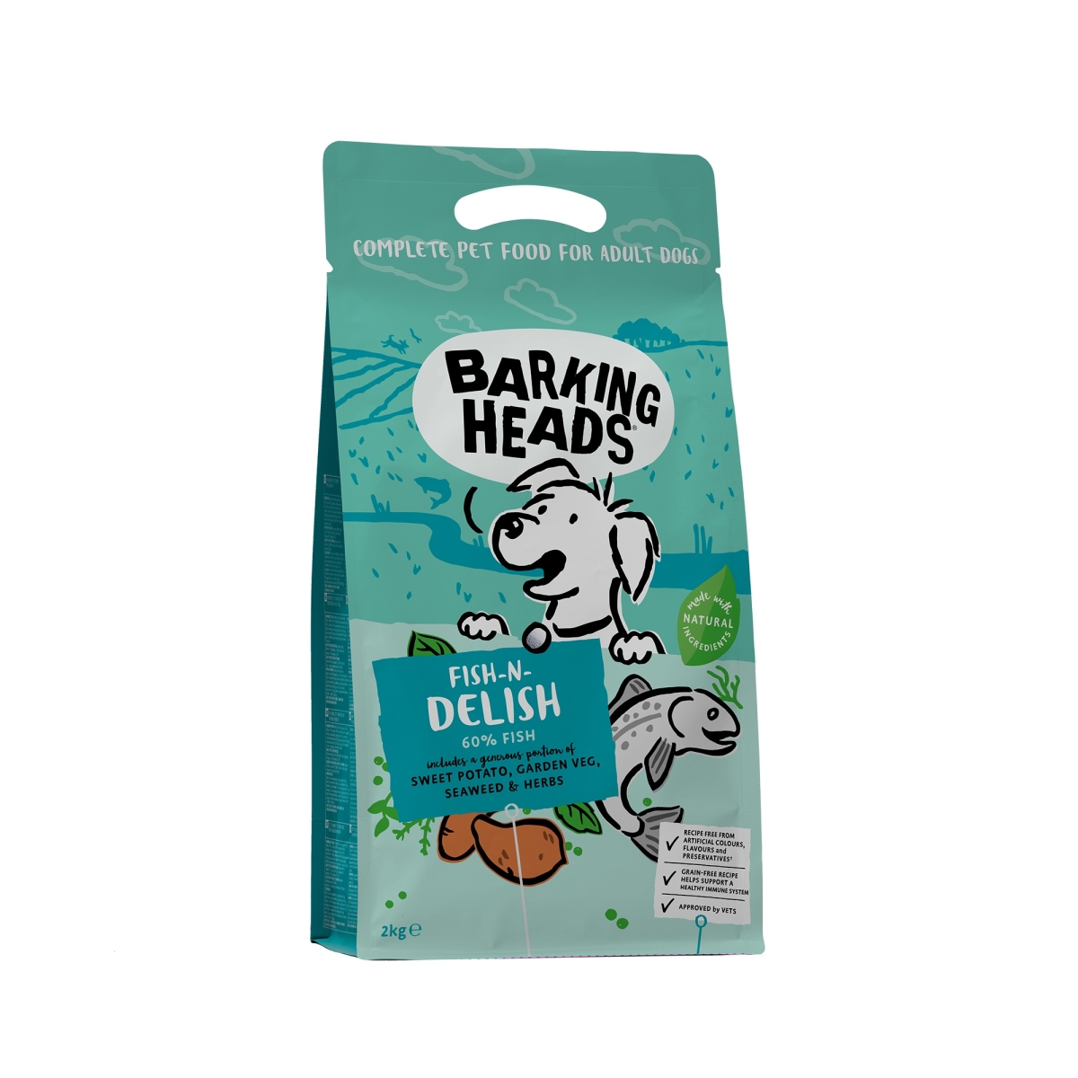 Barking Heads Fish-N-Delish sausas maistas šunims su žuvimi, 2 kg