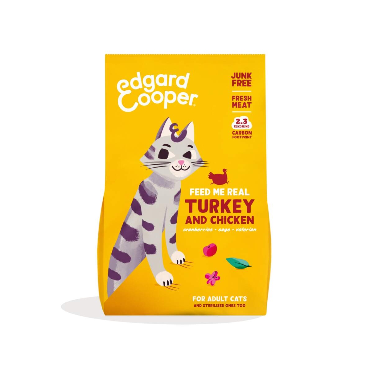 Edgard Cooper sausas maistas katėms, su kalakutiena ir vištiena, 2kg - 
