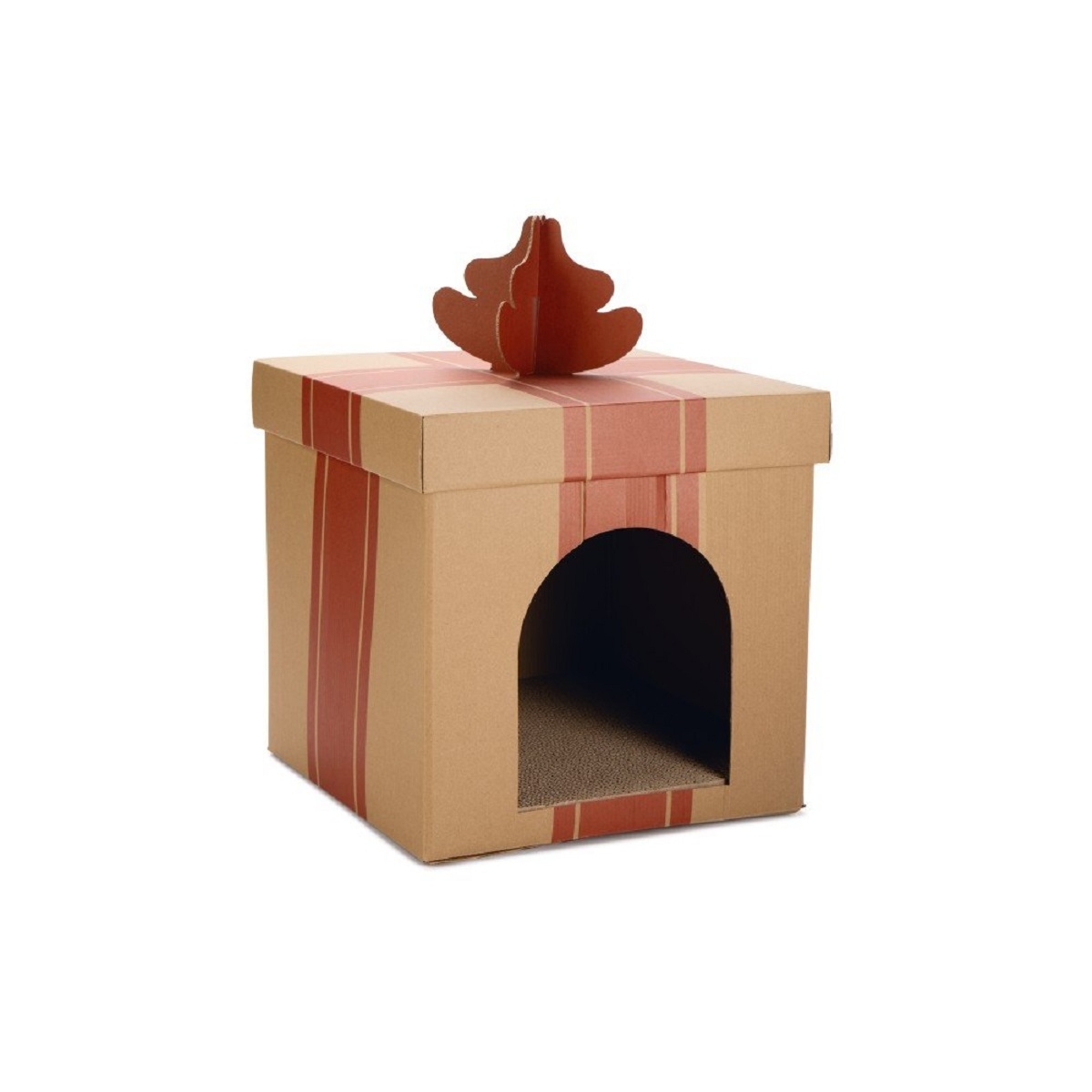 Beeztees Xmas Present kartoninis namelis katei, 36x36x36 cm -  1