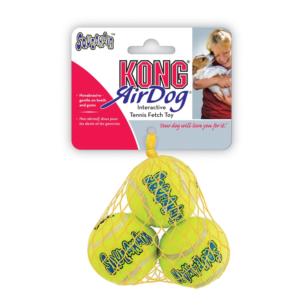 KONG SqueakAir® teniso kamuoliukai šunims, 3 vnt., Ø 4 cm - 