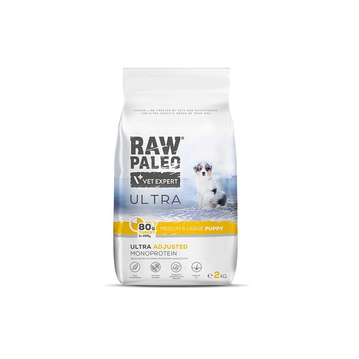 Raw Paleo Ultra puppy medium&large maistas šuniukams su kalakut. 2kg -  1