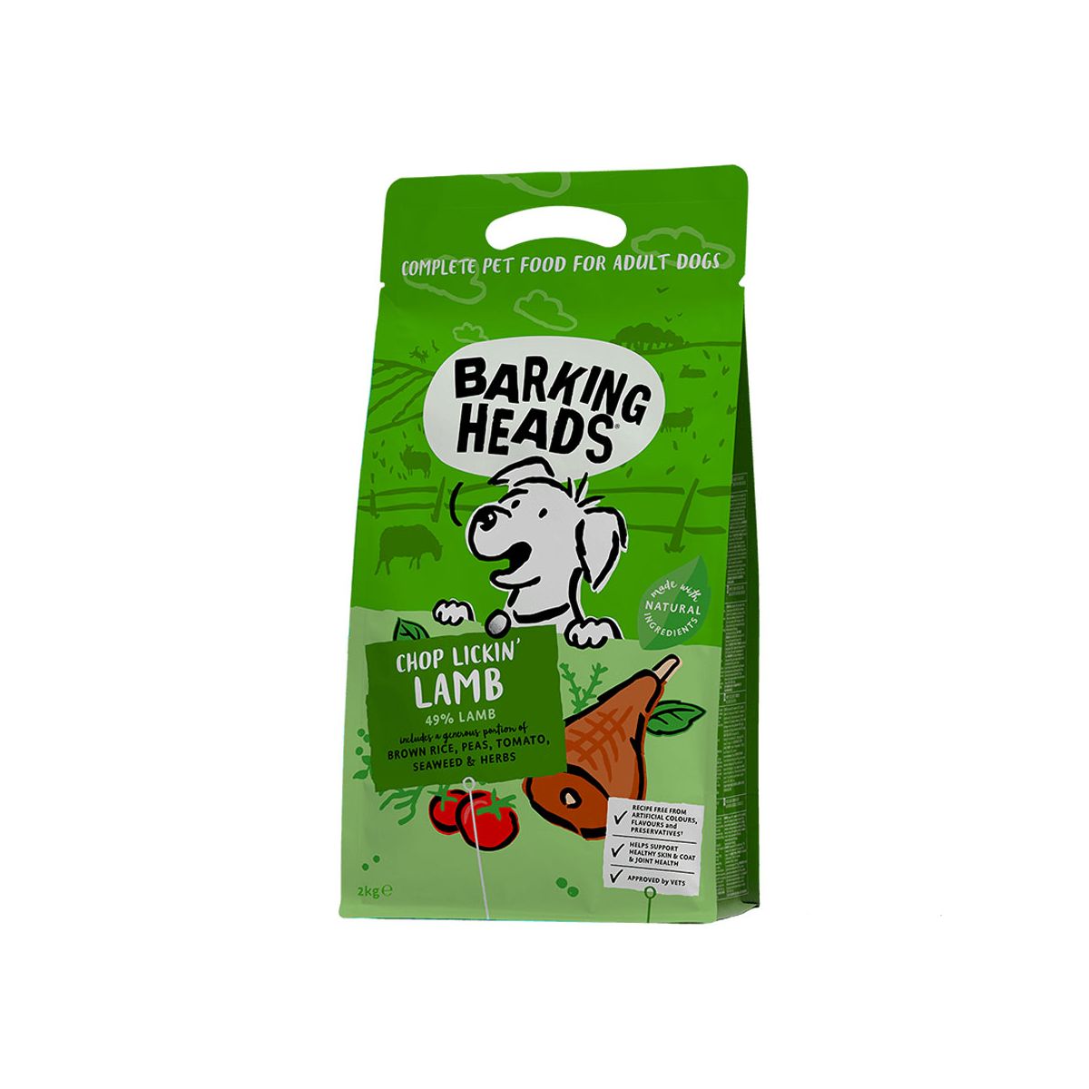 Barking Heads Chop Lickin Lamb sausas maistas šunims, 2 kg