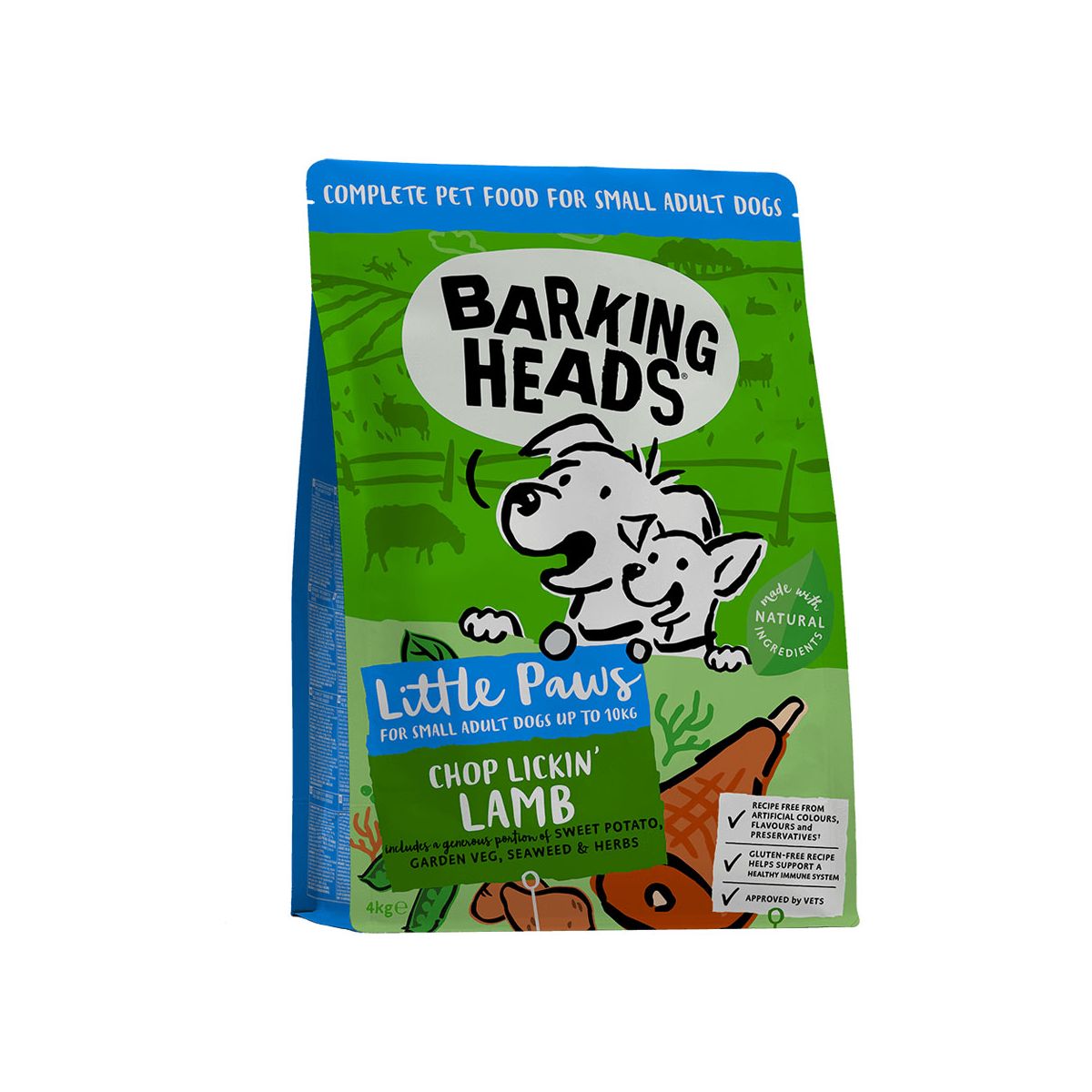 Barking Heads Chop Lickin' Lamb maistas maž. veislėms su ėriena, 4 kg