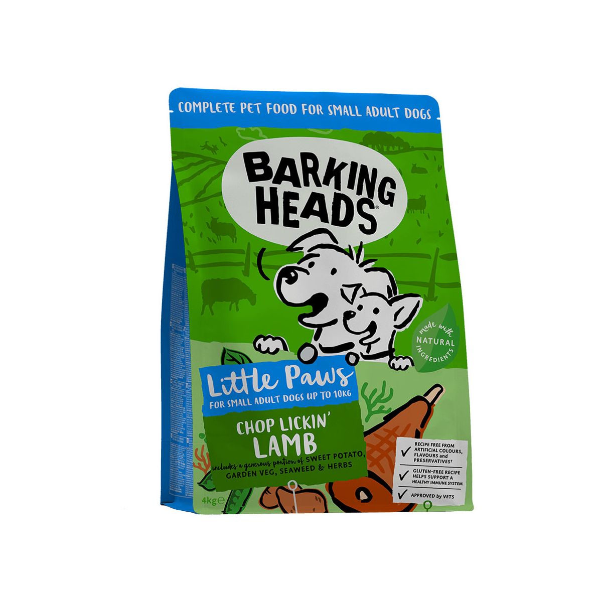 Barking Heads Chop Lickin' Lamb maistas maž. veislėms su ėriena, 4 kg -  1