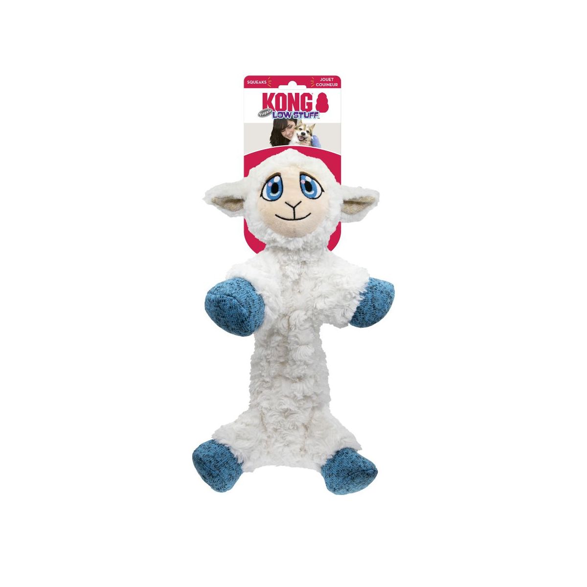 KONG Low Stuff Flopzie minkštas žaislas-ėriukas, XL, 38 cm -  1
