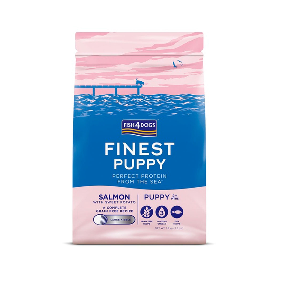 Fish4Dogs Finest Puppy sausas maistas šunims, 1,5 kg (maž.granulės) -  1