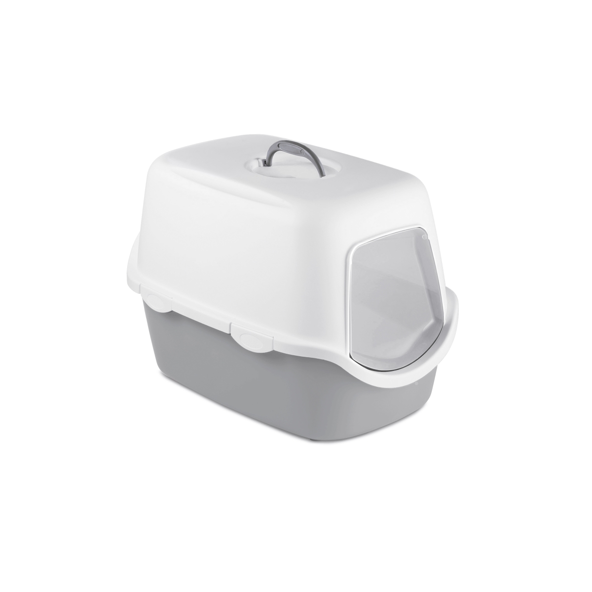 Stefanplast Cathy uždaras tualetas katėms 56 x 40 x 40 cm, pilkas/balt - 