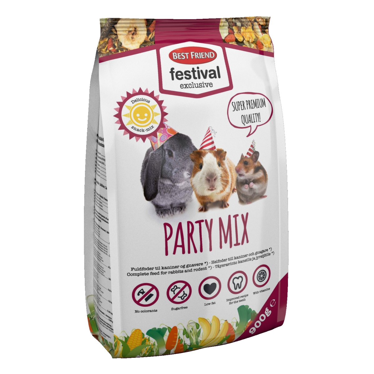 Best Friend Exclusive Party Mix maistas triušiams, 900 g -  1