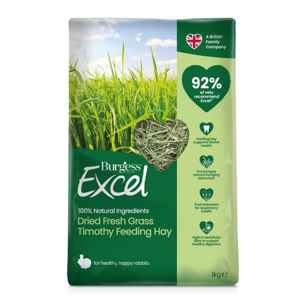 Burgess Excel šienas graužikams, 1kg - 