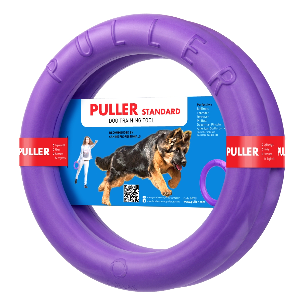 Collar Puller Standard žaislas šunims, 28 cm, violetinis - 