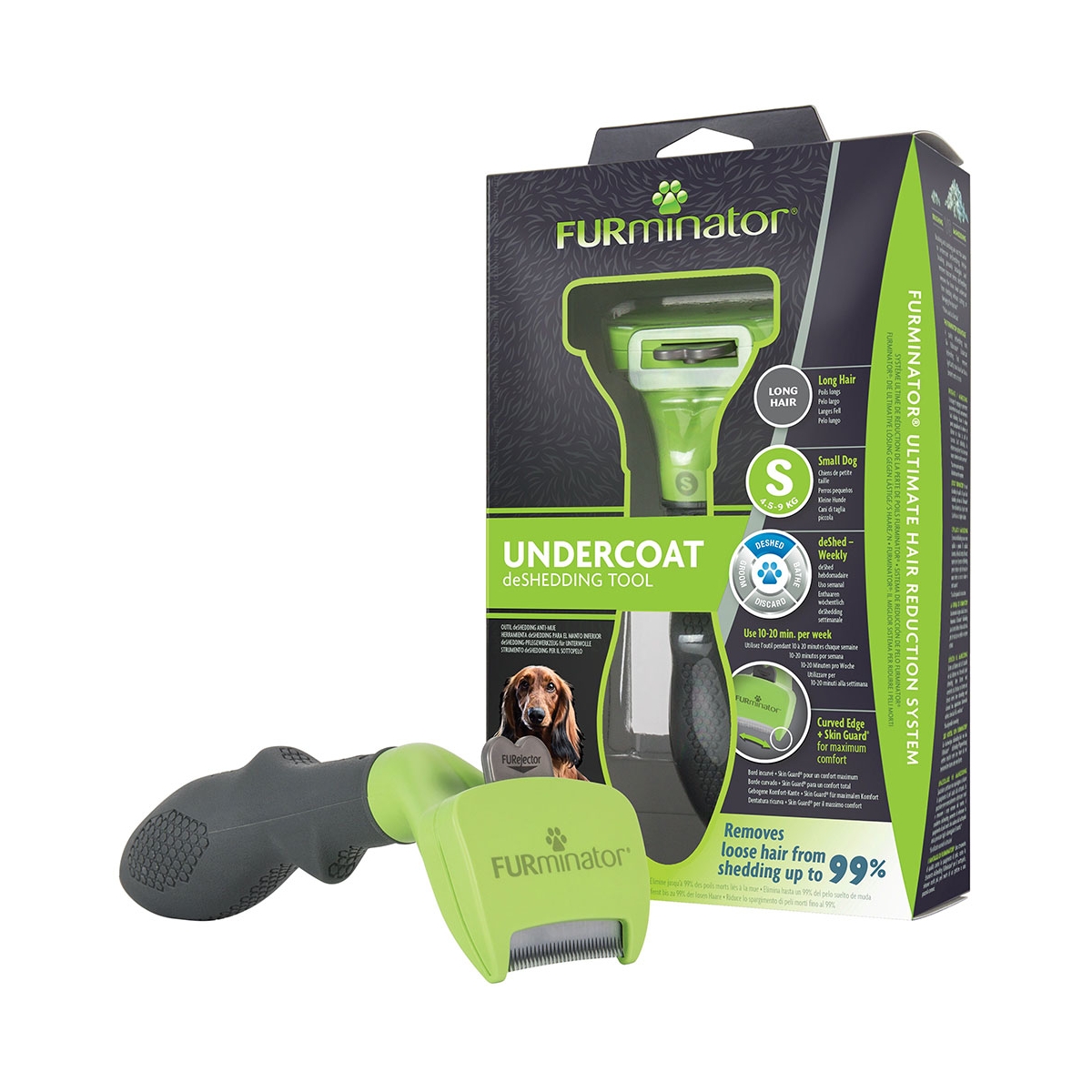 Furminator poplaukio šukavimo įrankis ilgaplaukiams šunims, S -  1
