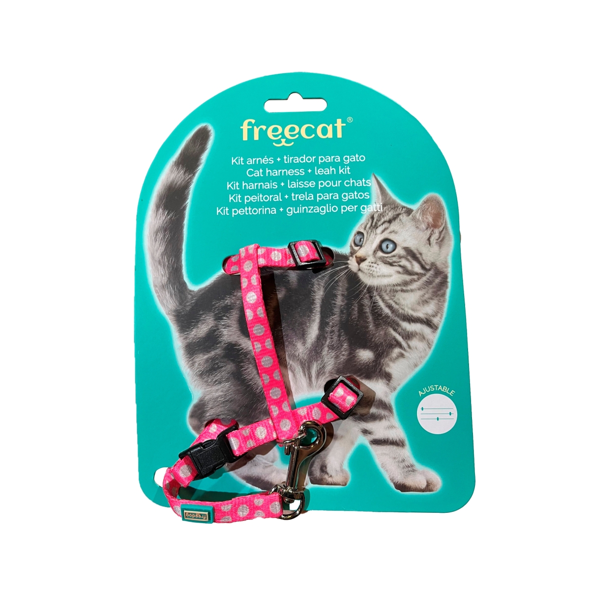 Freecat petnešų ir pavadėlio rinkinys katėms, rožinis - 
