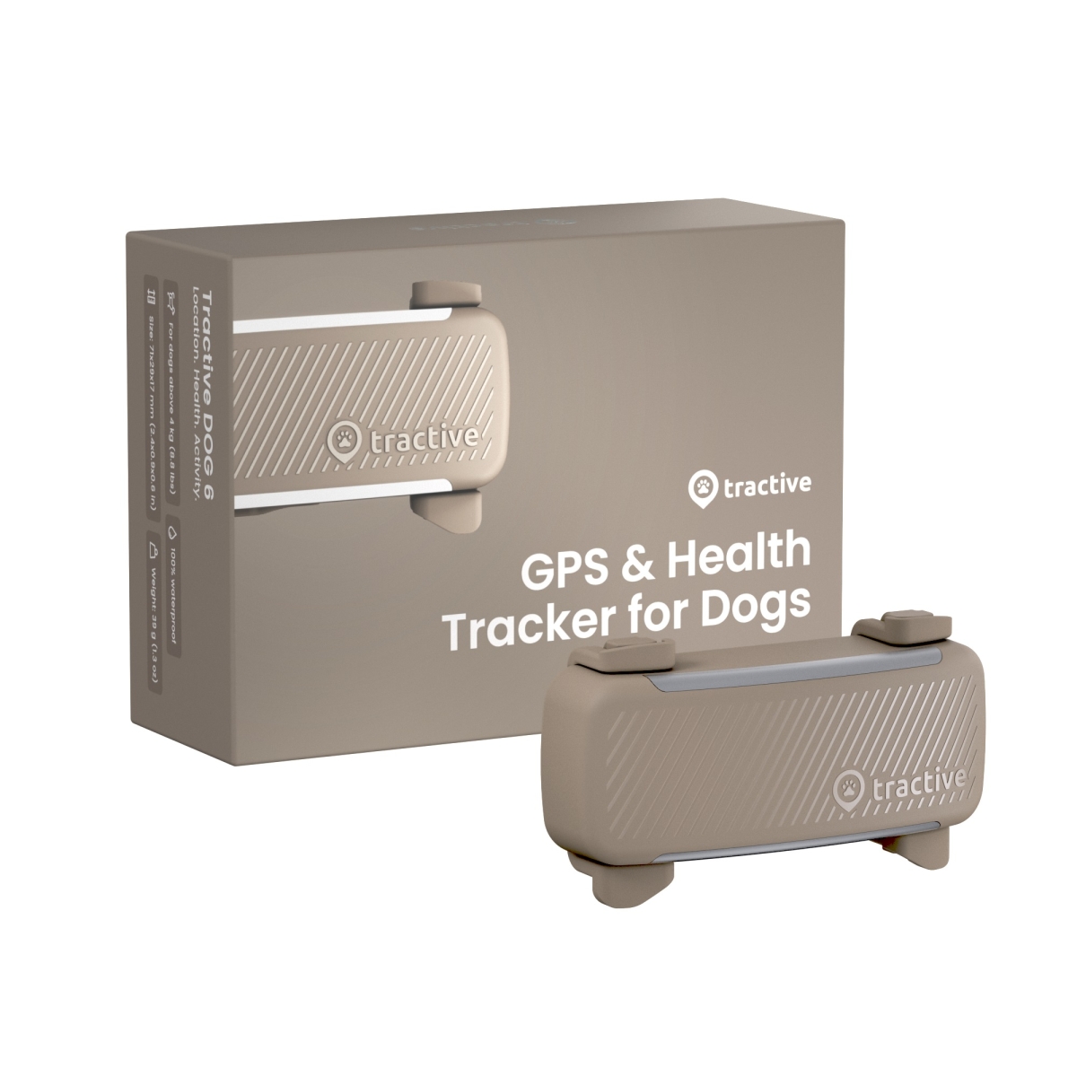 Tractive GPS sekiklis šunims nuo 4 kg, smėlio spalvos -  1