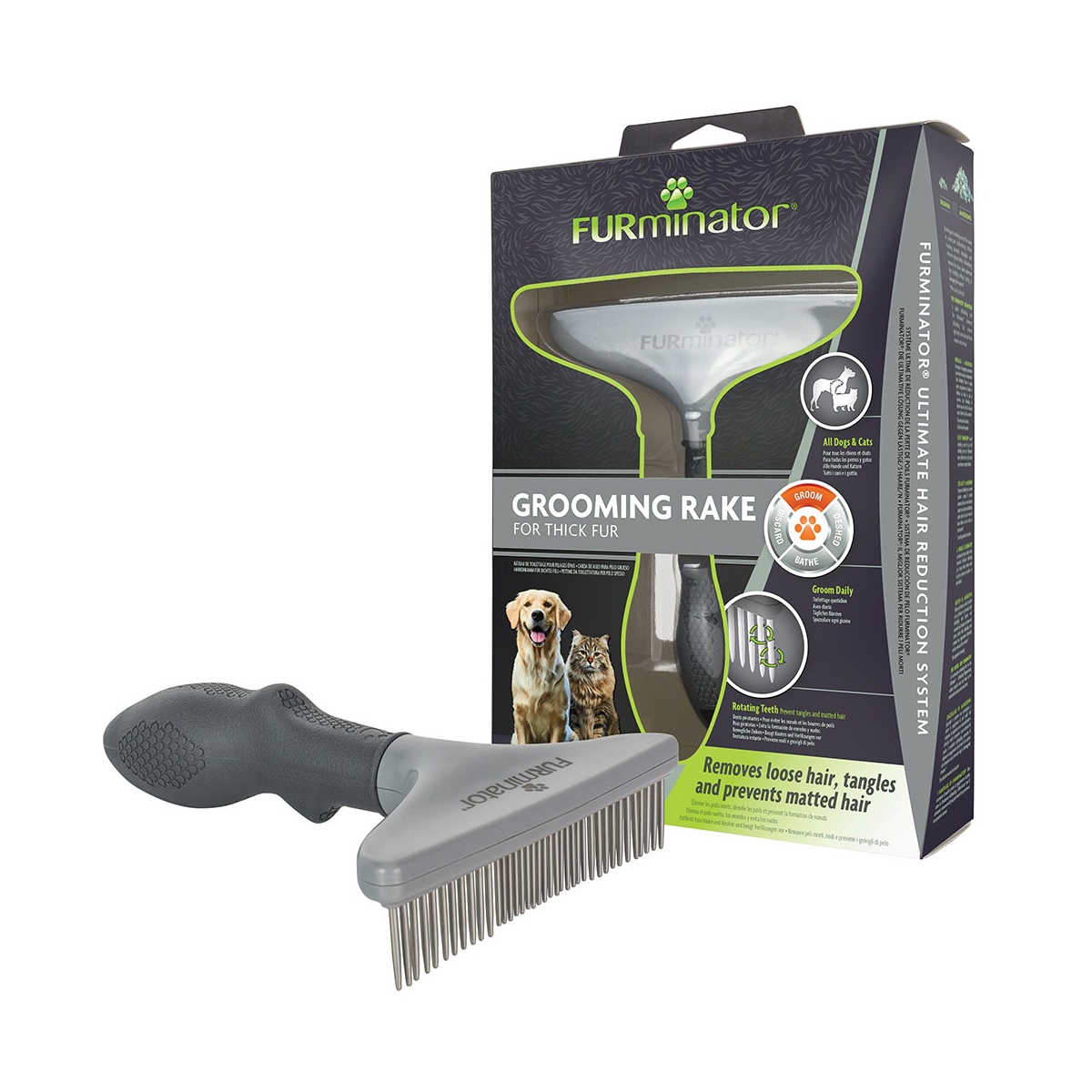 Furminator metalinės šukos-grėbliukas šunims ir katėms -  1