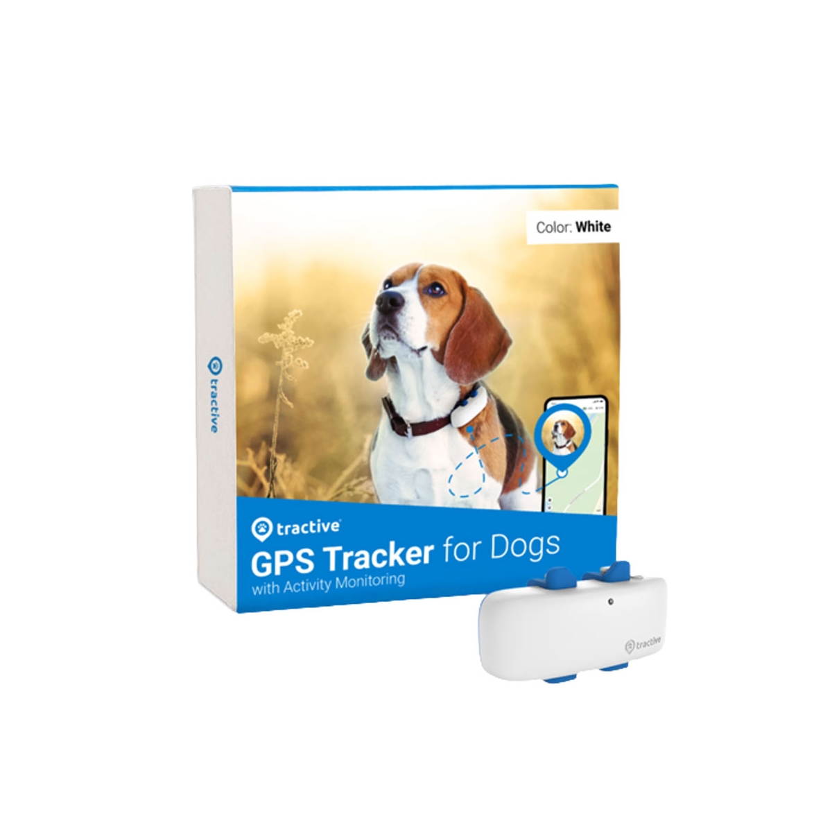 Tractive GPS sekiklis šunims nuo 4 kg, baltas -  1