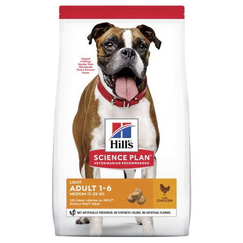 Hill´s Canine medium light maistas šunims su vištiena 14kg.
