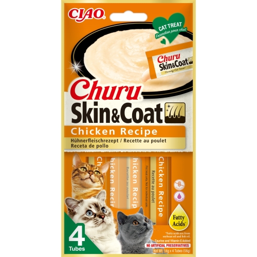 Churu skanėstas katėms Skin & Coat, su vištiena, 56g