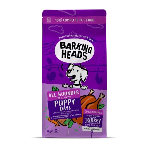 Barking Heads Puppy Days sausas maistas šuniukams su kalakutiena, 2 kg