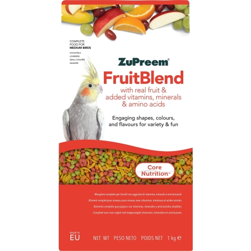 Zupreem Fruitblend maistas vidutinio dydžio paukščiams, 1kg