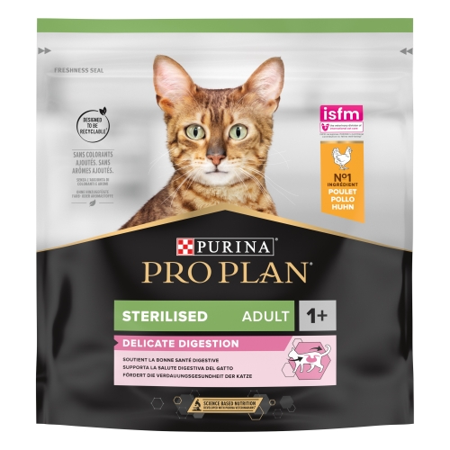 Pro Plan Sterilised sausas maistas steril. katėms su vištiena, 400 g