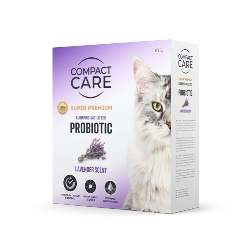 Compact Care Probiotic kraikas katėms su probiotikais, levandų kvapo, 10 l