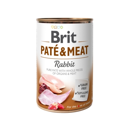 Brit Care konservuotas maistas šunims „Paté & Meat“ su triušiena, 400g