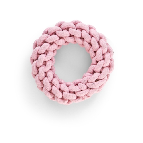 Little & Bigger žaislas šuniukams virvinis žiedas, rožinė
