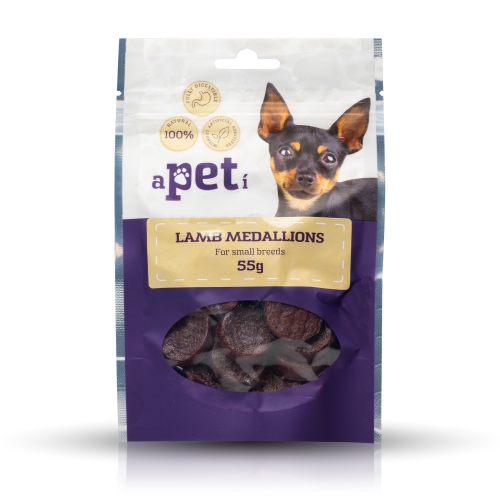 Apeti skanėstai šunims - ėrienos medalionai, 55g