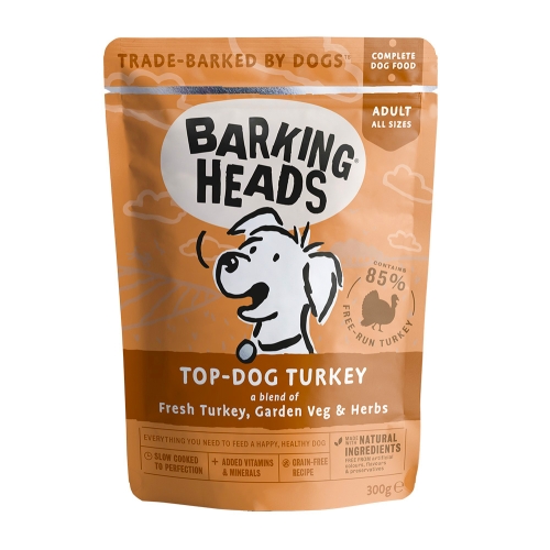 Barking Heads Top Dog konservai šunims su kalakutiena, 300g