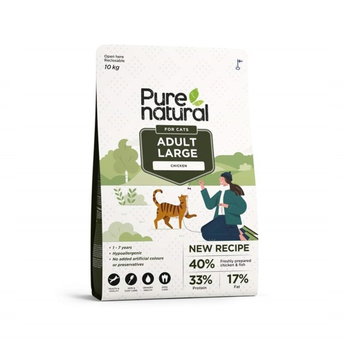 Purenatural maistas didelių veislių katėms su vištiena, 10 kg